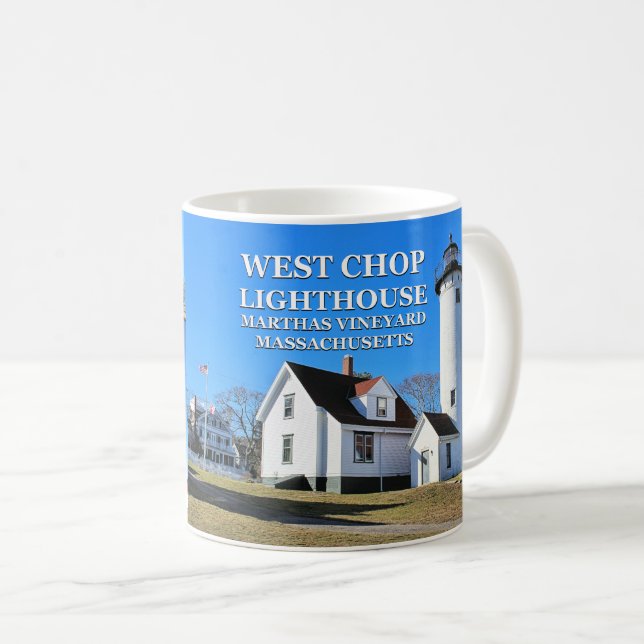 West Chop Lighthouse, Marthas Vineyard MA Mug (Front Right)