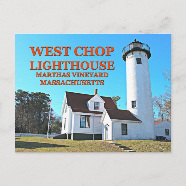West Chop Lighthouse, Marthas Vineyard MA Postcard (Front)