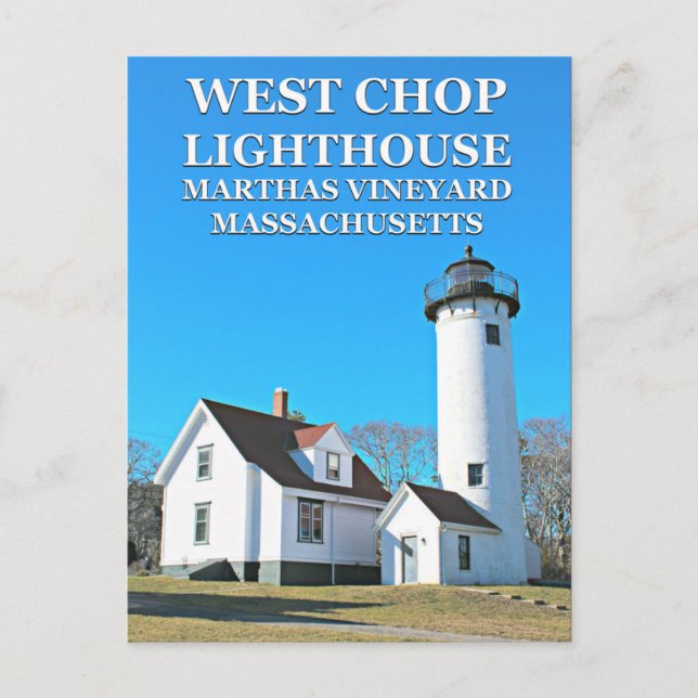 West Chop Lighthouse, Marthas Vineyard MA Postcard (Front)