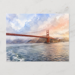 West Coast Aesthetic Golden Gate Bridge SF Gift Postcard