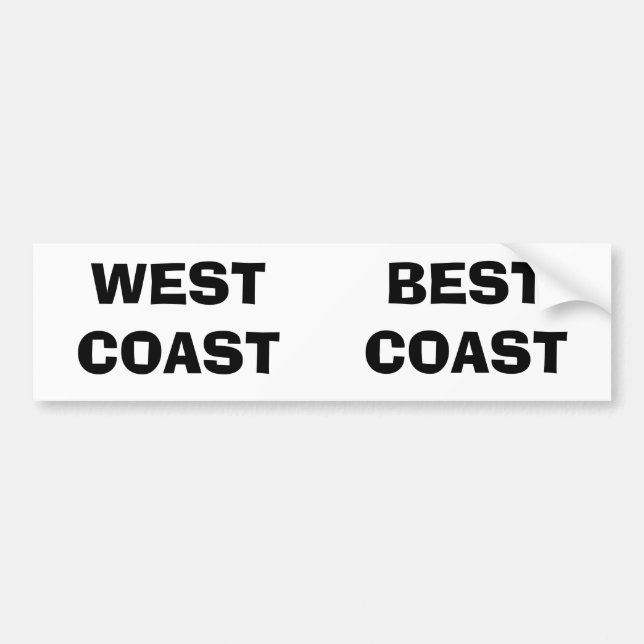 WEST COAST, BEST COAST BUMPER STICKER (Front)