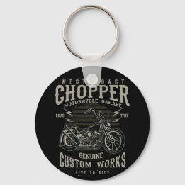 West Coast Chopper Motorcycle Garage Live to Ride Keychain