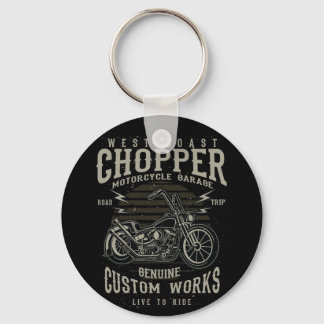 West Coast Chopper Motorcycle Garage Live to Ride Keychain
