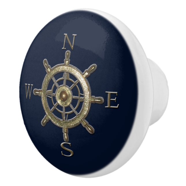 West Coast Compass Ceramic Knob (Right)