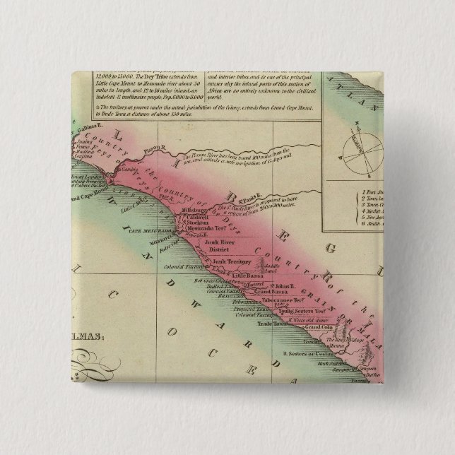 West Coast Of Africa, from Sierra Leone Pinback Button (Front)