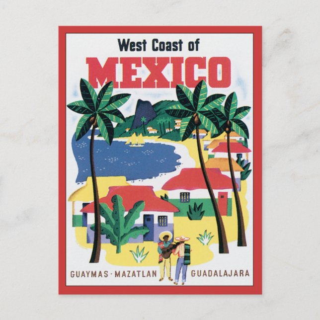 West Coast of Mexico Vintage Postcard (Front)