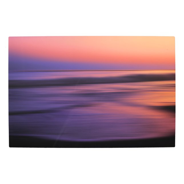 West Coast Sunset Ocean Abstract Metal Print (Front)