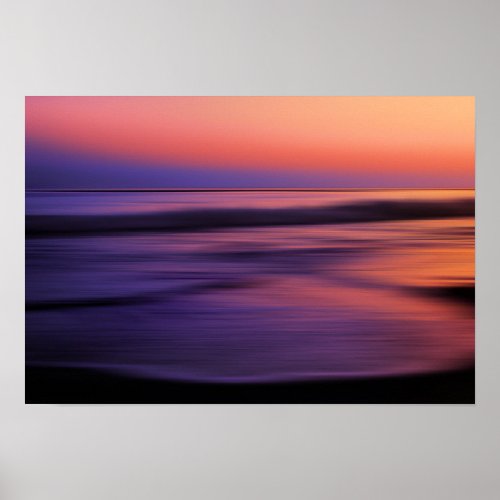 West Coast Sunset Ocean Abstract Poster