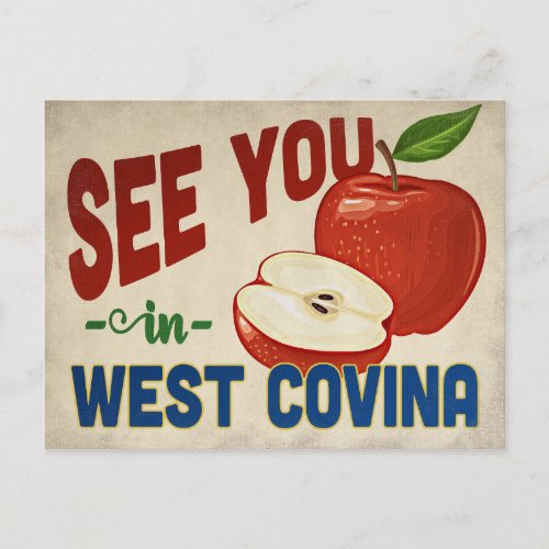 West Covina California Apple _ Vintage Travel Postcard