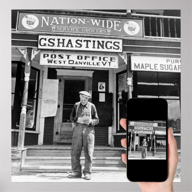 West Danville, VT, Post Office, 1940s Poster Zazzle