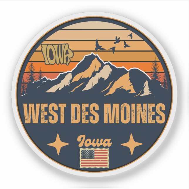 West Des Moines, Iowa Sticker (Front)