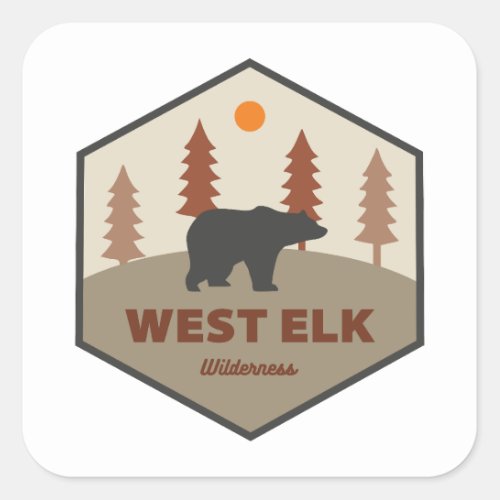 West Elk Wilderness Colorado Bear Square Sticker