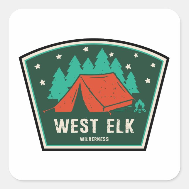 West Elk Wilderness Colorado Camping Square Sticker (Front)