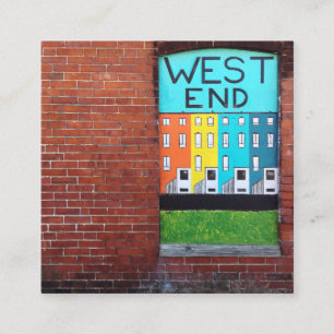 west end city wall art square business card
