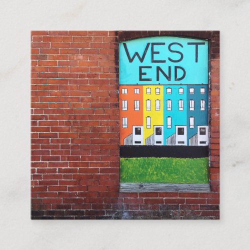 west end city wall art square business card