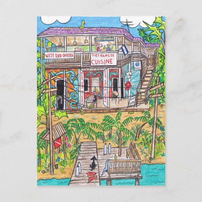 West End Divers Postcard (Front)