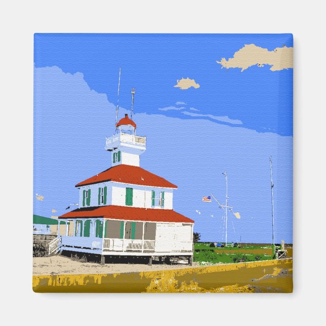 West End Lighthouse Watercolor Magnet (Front)