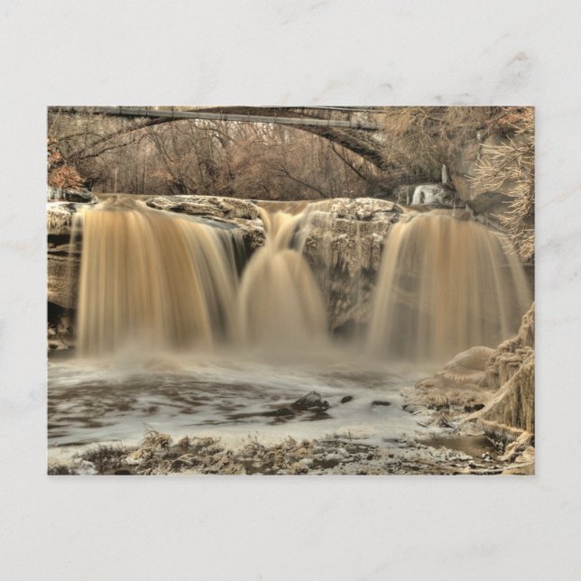 West Falls of the Black River, Elyria, Ohio Postcard (Front)