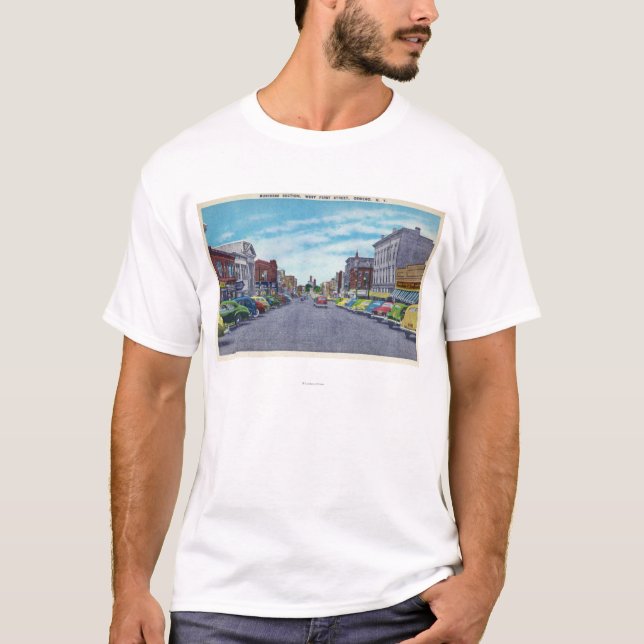 West First Street Business Section Scene T-Shirt (Front)