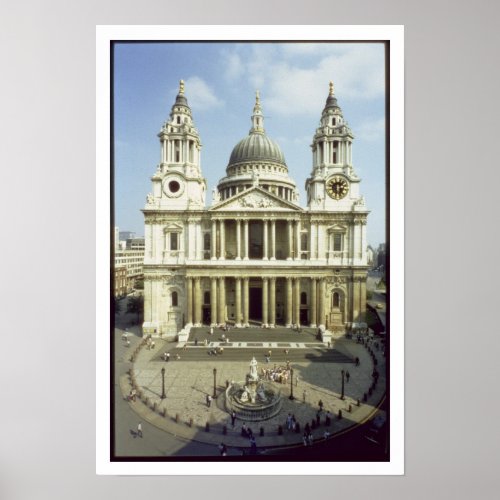 West front of St Pauls Cathedral designed by Si Poster