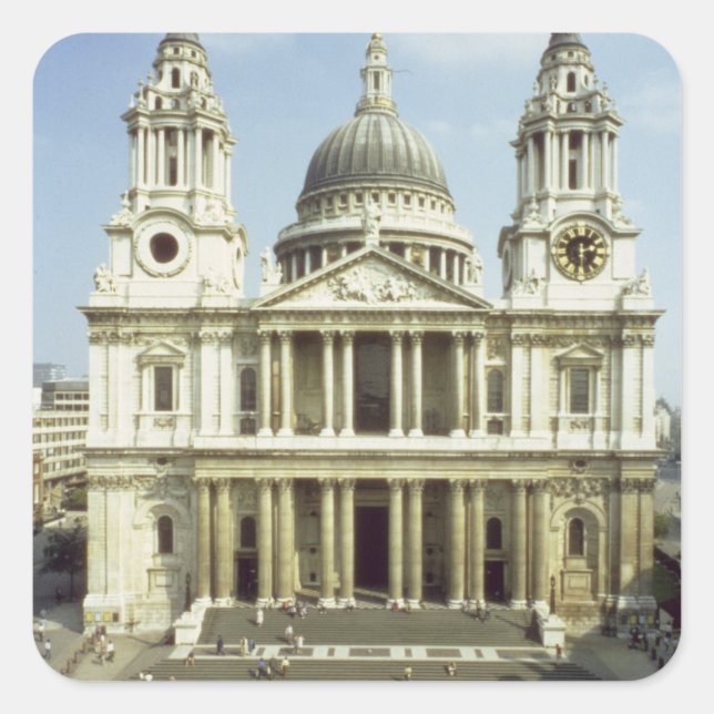 West front of St. Paul's Cathedral, designed by Si Square Sticker (Front)
