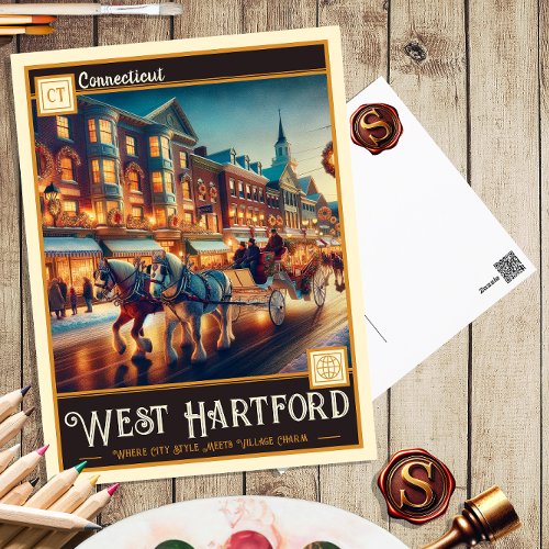 West Hartford Connecticut  Vintage Postcard
