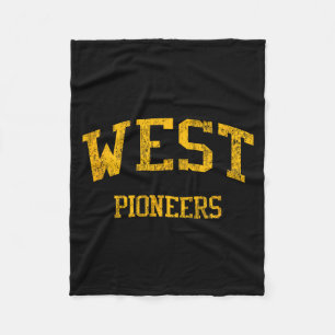 West High School Hs Wichita Ks Vintage Srts  Fleece Blanket