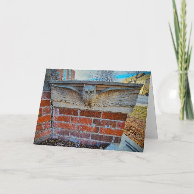 "West High School Owl" Thank You Card (Front)