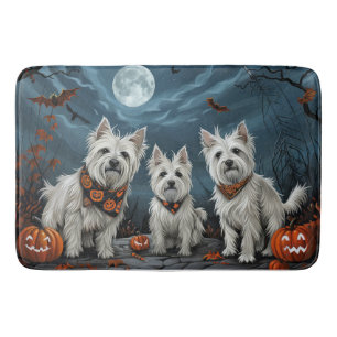 West Highland Halloween Spooky Bath Mat