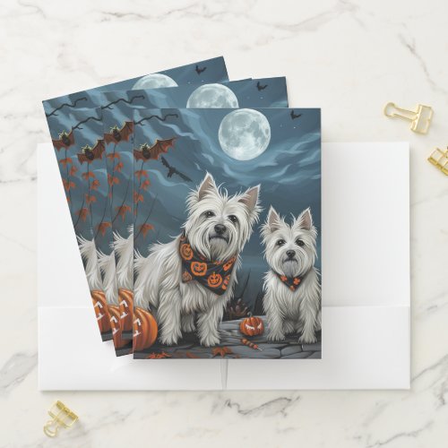 West Highland Halloween Spooky Pocket Folder