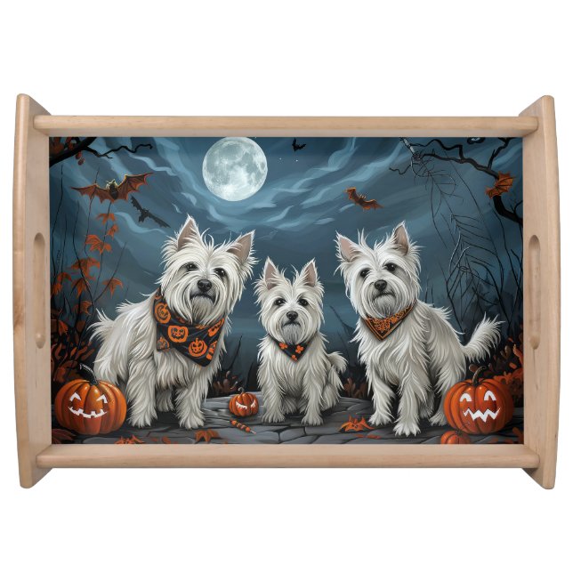 West Highland Halloween Spooky Serving Tray (Front)