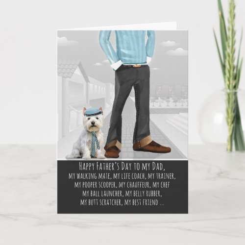 West Highland Terrier and Dad Funny Father's Day Holiday Card