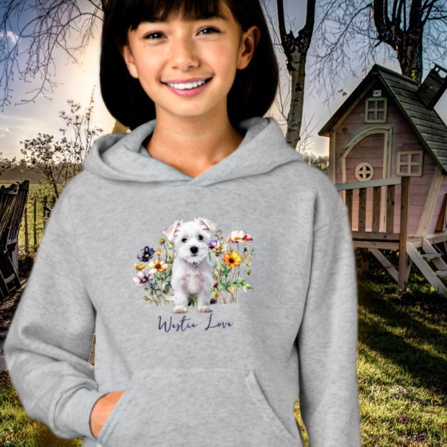 West Highland Terrier and Wildflowers Hoodie (Creator Uploaded)