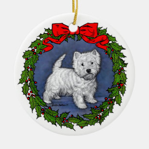 West Highland Terrier Art by Glenda S. Harlan Ceramic Ornament