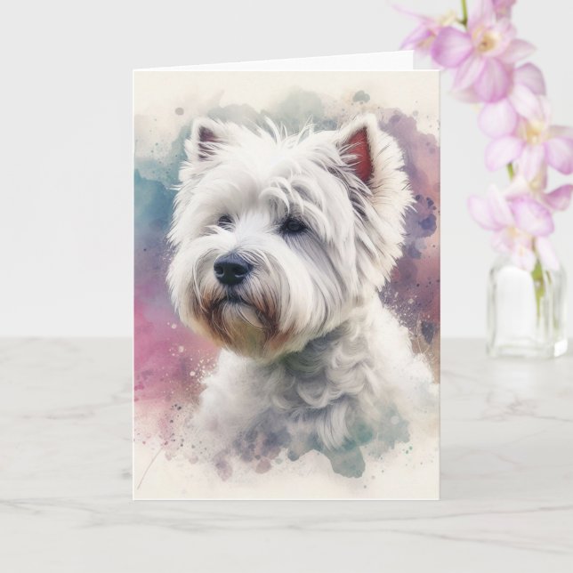 West highland Terrier Card (Orchid)