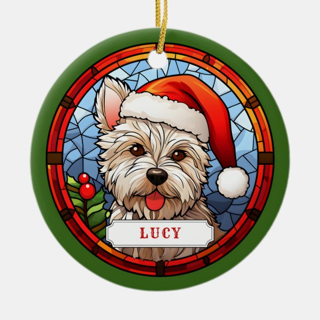 West Highland Terrier Ceramic Circle Ornament (Front)