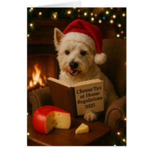 West Highland Terrier 'Cheese Tax' Christmas card