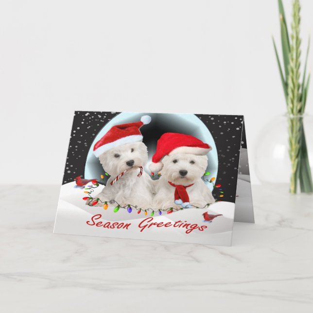 West Highland Terrier Christmas Pals Holiday Card (Front)