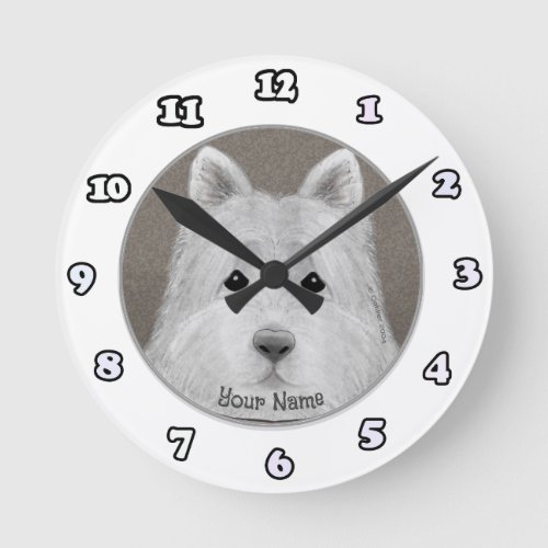 West Highland Terrier custom name clock