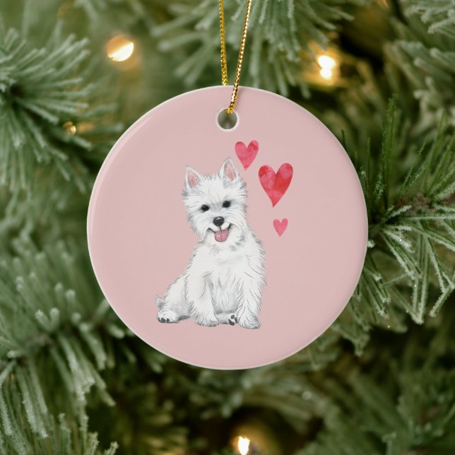 West Highland Terrier Customizable Westie Ceramic Ornament (Tree)