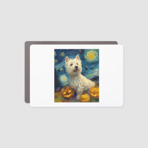 West Highland Terrier Cute Dog Halloween Jack O La Car Magnet
