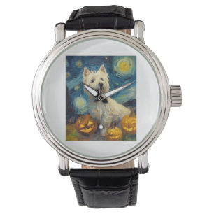 West Highland Terrier Cute Dog Halloween Jack O La Watch