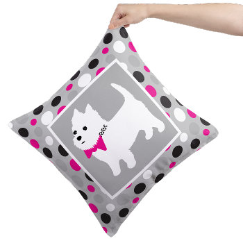 West Highland Terrier Cute Little White Dog Throw Pillow by DoodleDeDoo at Zazzle