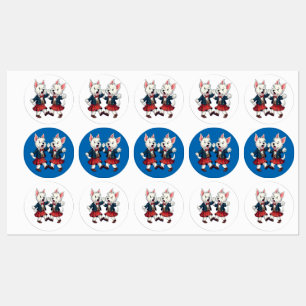 West Highland Terrier Dancing Scottish Ceilidh Labels