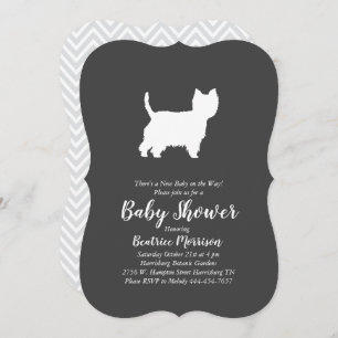 West Highland Terrier Dog Baby Shower Westie Invitation