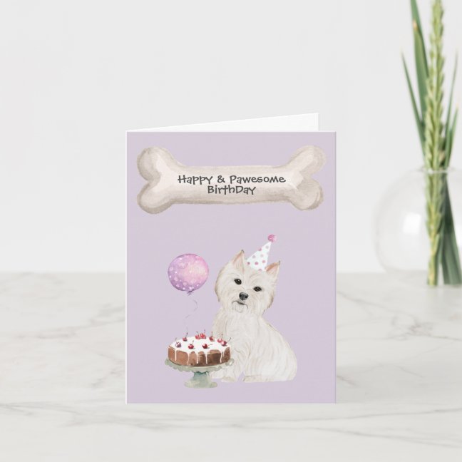 West Highland Terrier Dog Birthday Holiday Card