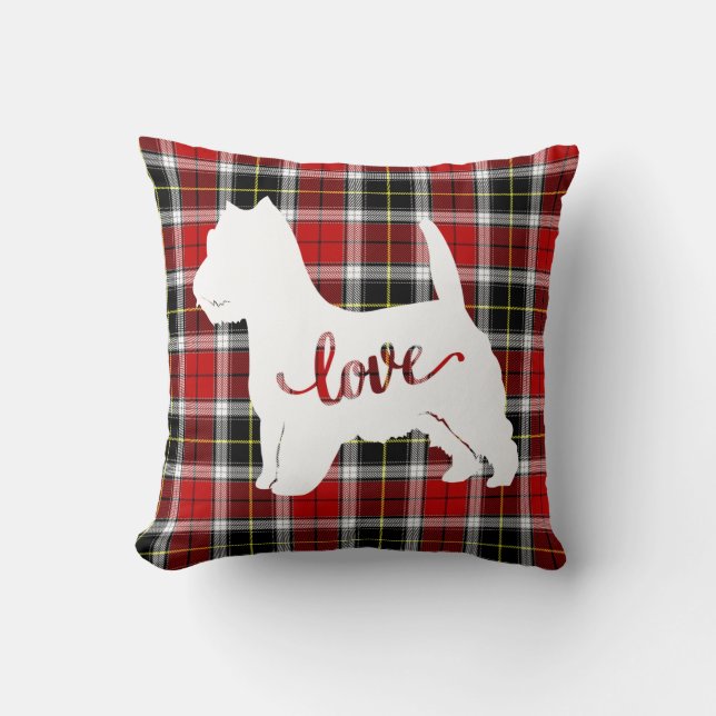 West Highland Terrier Dog Breed Love T-Shirt Throw Pillow (Front)
