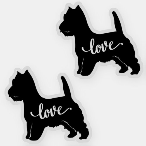 West Highland Terrier Dog Breed Love x2 Vinyl Sticker