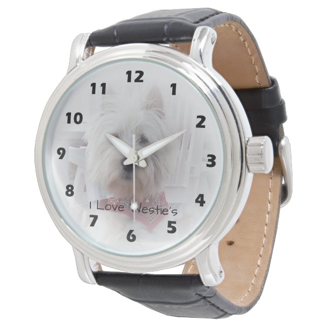 West Highland Terrier Dog Design Watch (Angled)