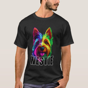 West Highland Terrier Dog Face Colorful Westie Lov T-Shirt